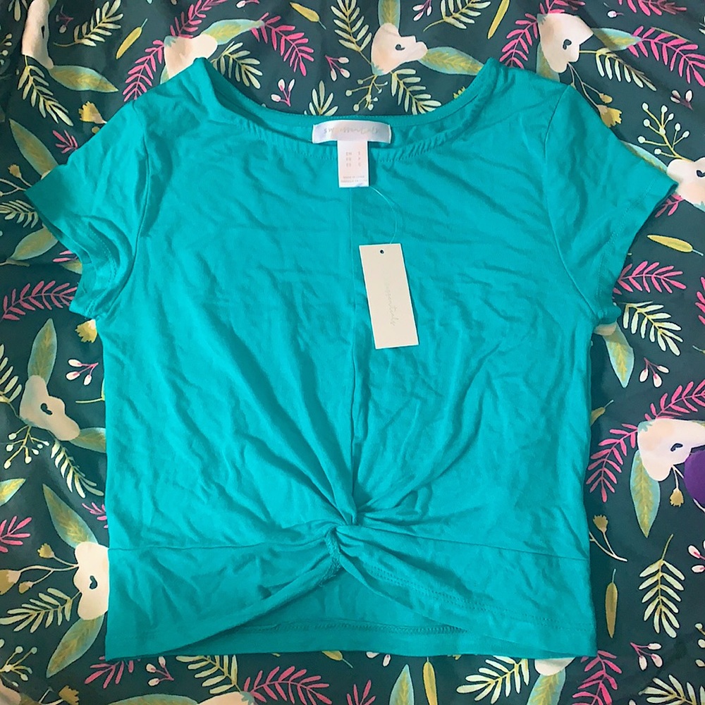 Teal Crop Top
